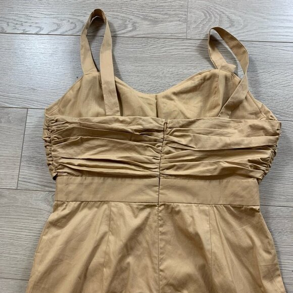 Endless Rose Ruched Detail Tan Jumpsuit - Picture 7 of 15